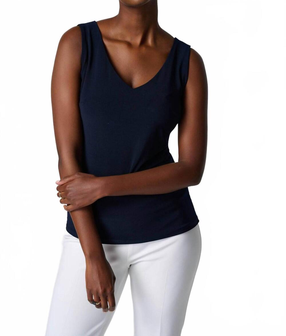 NEW JOSEPH RIBKOFF classic v-neck cami in midnight blue